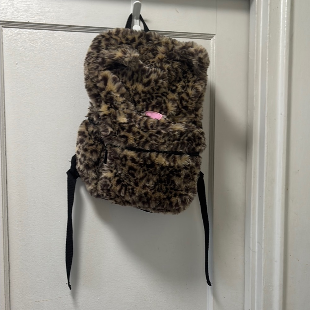 Leopard Print Girl kid Backpack leopard jacket set